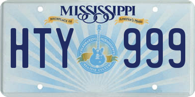 MS license plate HTY999