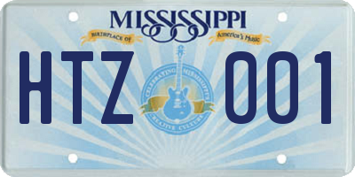 MS license plate HTZ001