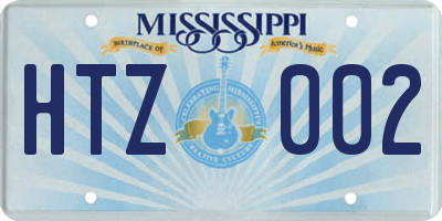 MS license plate HTZ002