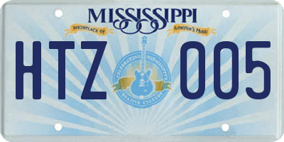 MS license plate HTZ005