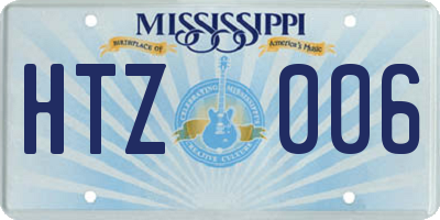 MS license plate HTZ006
