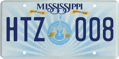 MS license plate HTZ008