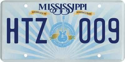 MS license plate HTZ009