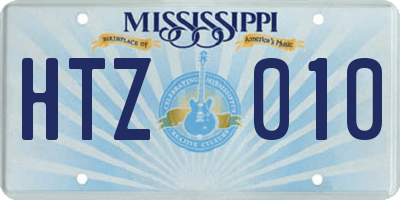 MS license plate HTZ010