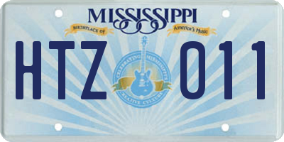 MS license plate HTZ011