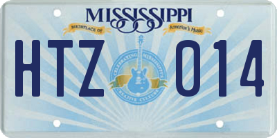 MS license plate HTZ014