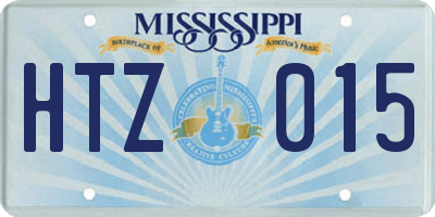 MS license plate HTZ015