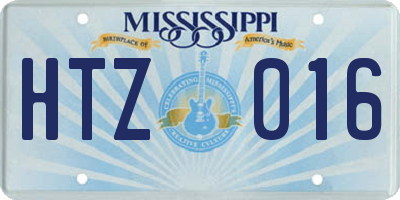 MS license plate HTZ016