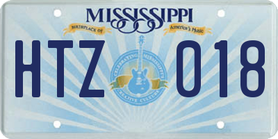MS license plate HTZ018