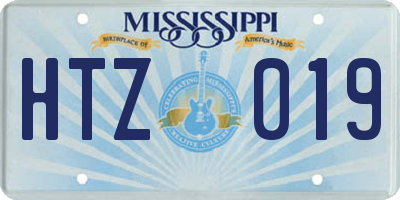 MS license plate HTZ019