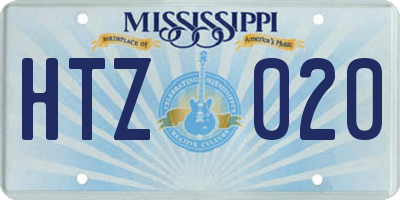MS license plate HTZ020