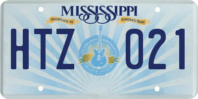 MS license plate HTZ021
