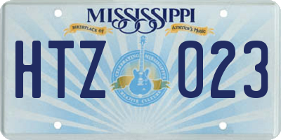 MS license plate HTZ023