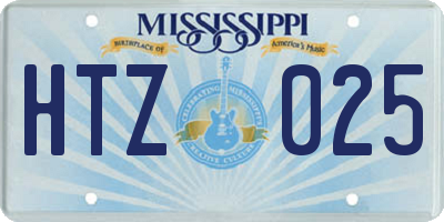 MS license plate HTZ025
