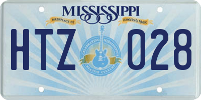 MS license plate HTZ028
