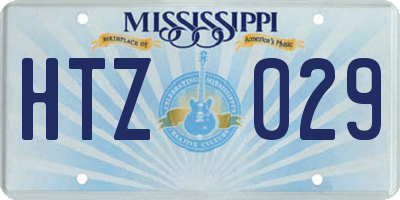 MS license plate HTZ029