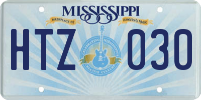 MS license plate HTZ030