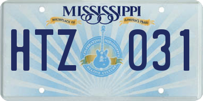 MS license plate HTZ031