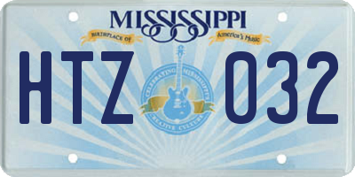 MS license plate HTZ032