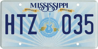 MS license plate HTZ035