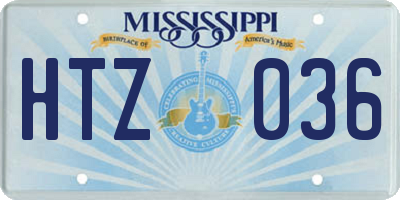 MS license plate HTZ036