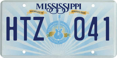 MS license plate HTZ041