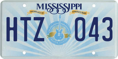 MS license plate HTZ043