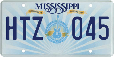 MS license plate HTZ045