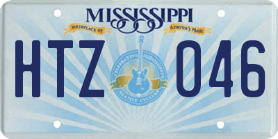 MS license plate HTZ046