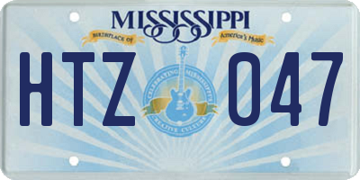 MS license plate HTZ047