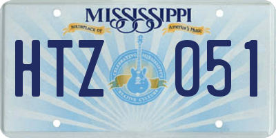 MS license plate HTZ051