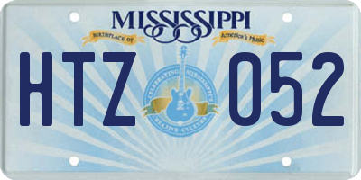 MS license plate HTZ052