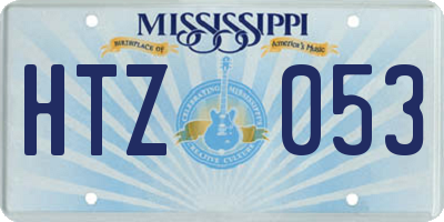 MS license plate HTZ053