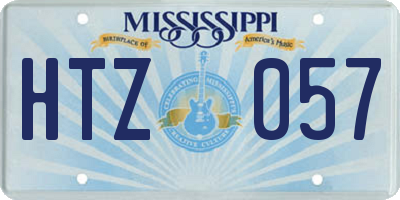 MS license plate HTZ057