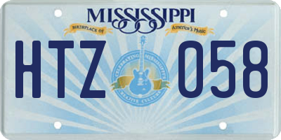 MS license plate HTZ058