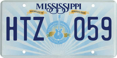 MS license plate HTZ059