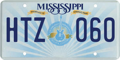 MS license plate HTZ060