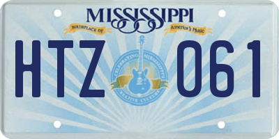 MS license plate HTZ061