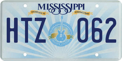 MS license plate HTZ062
