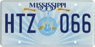 MS license plate HTZ066