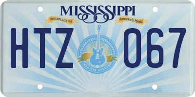 MS license plate HTZ067