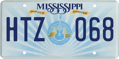 MS license plate HTZ068