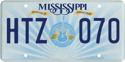 MS license plate HTZ070