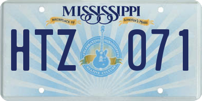 MS license plate HTZ071