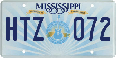 MS license plate HTZ072