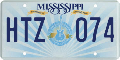MS license plate HTZ074