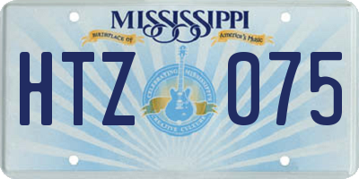 MS license plate HTZ075