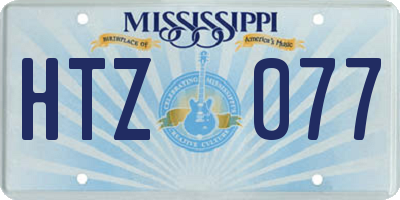 MS license plate HTZ077