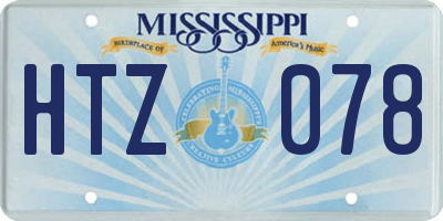 MS license plate HTZ078