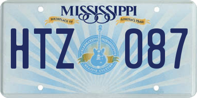 MS license plate HTZ087